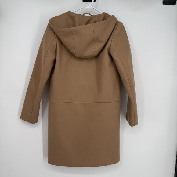 COS Wool Cashmere Jacket Coat Zip Long Trench Old Money Camel Brown City Size 2 - Picture 7 of 16